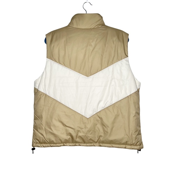 NWT The North Face Sylvester Beige Snap Front Ribbed Collar Vest - Picture 5 of 16